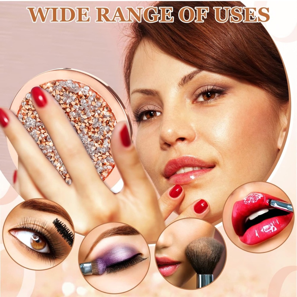 Small Compact Mirror, CHOOSE ONE!! Magnifying Mirror with Rhinestone, NEW